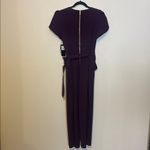 Andrew Marc  Tulip sleeve tie waist jumpsuit in Aubergine Size 8 NWT Photo 8