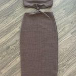 White Fox Boutique White Fox Brown Cut-Out Midi Dress Going Out Halter High Neck Photo 4