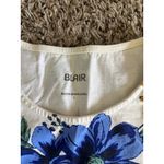 Blair Vintage  Women's‎ Cream Blue Yellow flowers Quarter Sleeve Top Size Large Photo 2