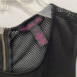 Material Girl Women's Peplum Top Sleeveless Black Sheer Accents Sz M Photo 1