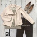 CAbi  Oatmeal Quilted Asymmetrical Zip Moto Jacket Photo 5