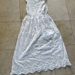 Valentino Red Maxi Lace Eyelit Dress Sz Small White Photo 2