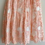 AQUA Peach Lace Floral Mesh Belted Party Dress, Tulle Cocktail Dress, Size 10 Photo 15