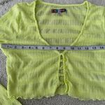 Urban Outfitters  Bright Yellow/Green Sheer Cropped Cardigan Sz M Photo 3
