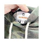 Sundry  Womens Hoodie Sweatshirt Green Pullover Camo Kanga Pocket Long Sleeve 2 Photo 6