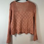 Ultra Flirt  Knit Sweater V Neck Diamond Pattern‎ Open Weave Long Sleeve Small Photo 1