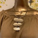 Triple oval pendant golden necklace Photo 0