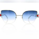 Fendi FF 0242/S SCB/NE Cat-Eye Sunglasses SILVER BLUE / Blue Gradient 52mm Photo 2