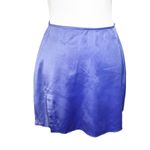 Danielle Guizio Satin Mini Skirt In Lilac Prime Side Slit Women’s Size L Flawed Photo 1