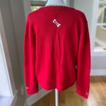 Vintage Jack B. Quick Red Plaid Dog Embroidered Cardigan Sweater Size Medium Photo 2