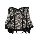 Corset Pink Roses Ribbon Halter Top size Large Photo 1