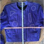 Vintage Giorgio Mobiani Purple Leather Studded Jacket, Size 14 Size L Photo 5