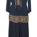 Venus  Black Tiered Boho Maxi Dress Size 4 Black Embroidered Beaded Boho Dress Photo 0