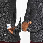 Lululemon  Size 6 Runderful Long Sleeve Knotted Jacquard‎ Black White Running Gym Photo 2