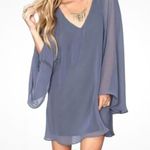 Show Me Your Mumu Gabby Low Back Dress Women's Size Medium Steel Blue Gray Photo 2