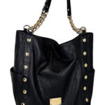 Michael Kors  Astor large studded leather tote bag black pebbled leather Photo 0