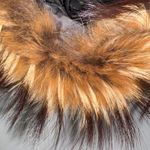 Andrew Marc  Womens Down Puffer Coat‎ Long Winter Jacket Fur Hood Black Size L Photo 3