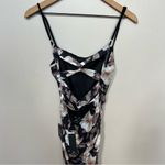 Lulus Lulu’s We Really Mesh Black Floral Print Sleeveless Ruched Midi Dress NWT Small Photo 8
