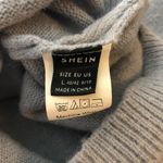 SheIn Wrap Style Cropped Blue Gray Knit Sweater Tie Closure L Photo 2