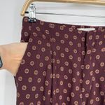Anthropologie  Wide Leg Pants Size 4 Maroon Print Boho Flowy Casual Artsy Photo 4