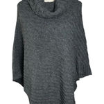 Cocogi Made in Italy Gray Knit Cowl Neck Poncho One Size | Wool Alpaca Blend Photo 0