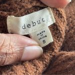 Debut  | Chocolate Brown Knit Open Cardigan Sweater Sz S Photo 5