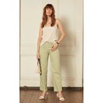 Boyish The Kirby High Rise Straight Jeans in El Cielo Green Crop Raw Hem 29 Photo 2