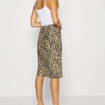 Good American Sand Zebra Animal Print Bias Midi Skirt Size Medium Photo 1