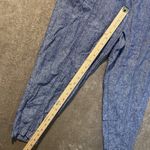 Old Navy  Pants Womens Medium Linen High Rise Straight Taper Chambray Pull On Photo 7