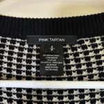 Pink Tartan Small White Black Knit Full Zip Cardigan‎ Merino Wool Photo 3