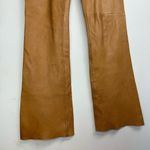 Cache Vtg  Lamb Leather Pants Sz 6 Tan Brown Straight Leg Boot Photo 8