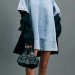 Free People  Harlow Mini Dress Crew neck Short Sleeve Denim Ocean Blue S Photo 0