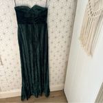 NBD  Spanish Moss Gown Green Velvet Maxi Strapless Dress Photo 10