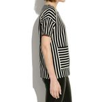 Madewell Stripe Play Pullover Boxy Top Pockets Womens Size S Short Sleeve Photo 1