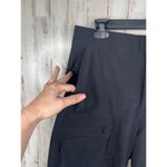 Zella Black Getaway Drawstring Cargo Pockets Button Closure Crop Pants Size L Photo 1