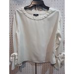Premise Studio  Womens Blouse Long Sleeve Tie Cuff Ivory Cream‎ Size S Small Photo 1