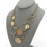 Lane Bryant  Goldtone Necklace Organic Circles Double Strand Fashion Jewelry Photo 0