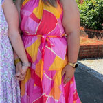 Chic Soul  Pink and Orange Maxi Dress Photo 0