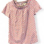 Boden USA Boden Carey Polka Dot Blouse Women’s Size 2 US / 6 UK Blue Red Short Sleeve Photo 1