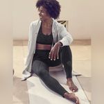 Athleta Vista Wrap Gray Open Front Hooded Cardigan Sweater Top Size Small Yoga Photo 6