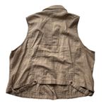 Maurice's Asymmetrical Zip Vest Tan Brown Khaki Plus Size 3XL Safari Linen NWT Photo 14