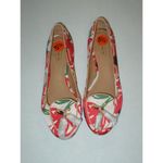 Coach New Womens Authentic Flats Satin Leather 5.5 6 Red Ivory Tassels Shoes Log Photo 2