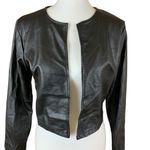 Krisp London Black Faux Leather Cropped Jacket Made In Italy Minimalist Chic M Size M Photo 1