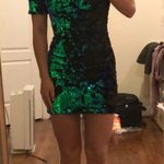 Topshop sparkly green velvet sequin dress Photo 1