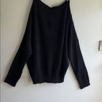 Exlura  Womens Knit Oversized Sweater Size L Black Stretch Long Sleeve Pullover Photo 1