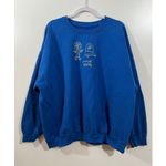 Lonely Ghost “Mostly Ghostly” Blue Crewneck Sweatshirt with Yellow Size XXL Photo 0
