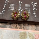 Vintage West Germany Filigree AB Rhinestone Clip Photo 2