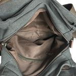 Black & Brown Canvas Shoulder Bag – 3 Compartments – Casual Everyday Tote Photo 5