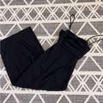 Vintage Y2K‎ black square neck spaghetti strap midi dress w/ high back slit Size M Photo 3