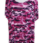 Ashley Stewart Purple and Pink Camo Tee Size 18/20 Colorful Camo Top Photo 0